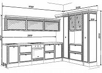 картинка, Кухонный гарнитур "Lange" + столешница акрил и сантехника